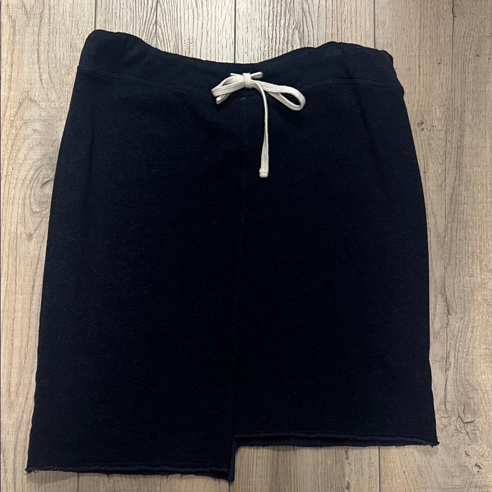Sundry Black Asymmetrical Skirt with White Tie